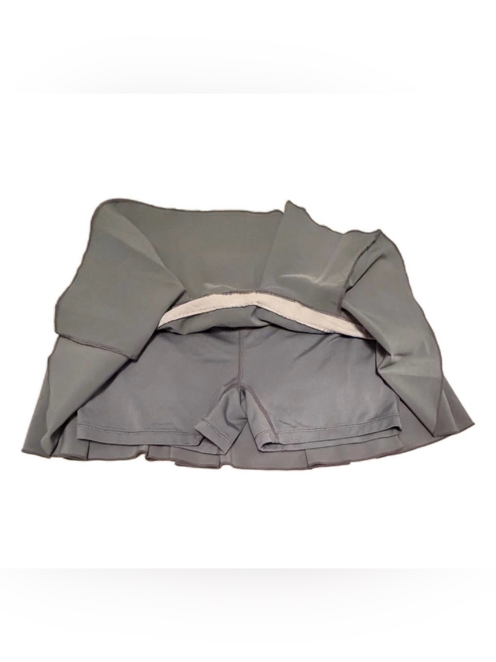 NIKE Victory Dri-Fit Gray with Light Gray Stripe Pleated Athletic Skort - Picture 5 of 10
